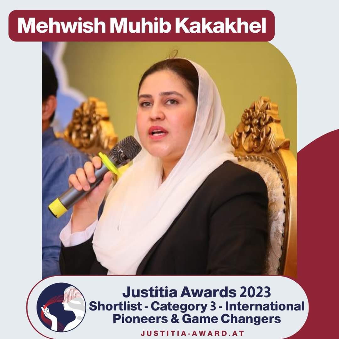 My mentor and sister @Mehwishkakakhel is once again Shortlisted for the International Justitia award of “International Pioneers and Game Changer” She is the indeed the Pride of Pakistan and KP
نَصْرٌ مِّن اللَّهِ وَفَتْحٌ قَرِيبٌ

#womaninlaw #justitiaawards #Pakistan #Peshawar
