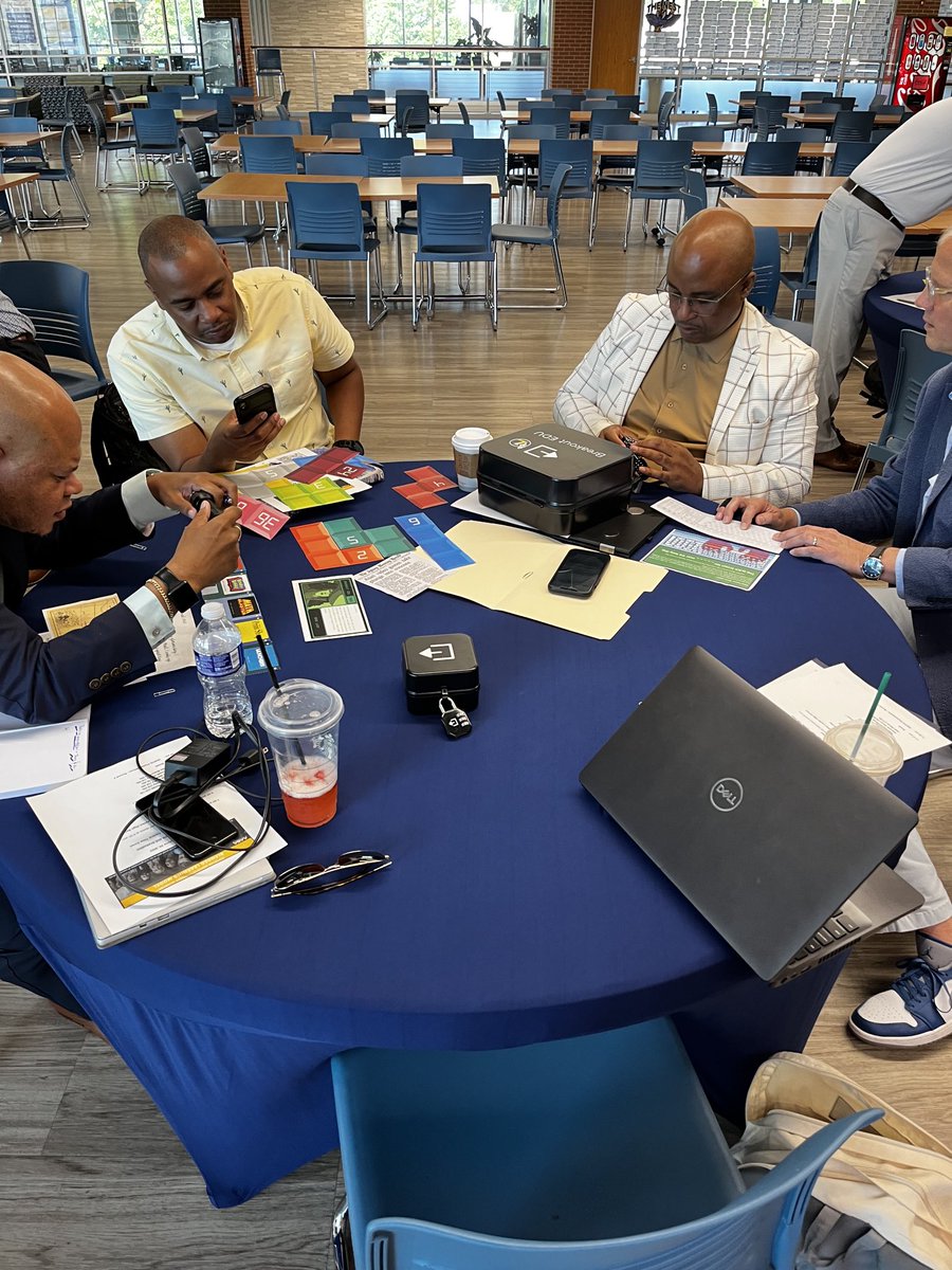 HT ⁦@mariagalanis⁩ me and ⁦@npolyak⁩ demonstrating hands on learning and teambuilding using ⁦@breakoutEDU⁩ at ⁦@AASAHQ⁩ Aspiring Superintendent Academy Hybrid Learning Model #suptchat