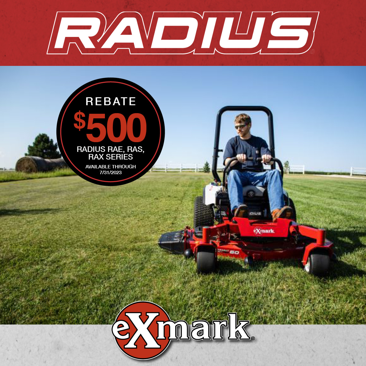 ⏱💸 The countdown for savings with @Exmarkmowers' #rebate offer on select Radius models is on!

Get to #AdvancedMower in #BessemerAL and ask which Radius models the $500 rebate applies to now through July 31st! ☀📅