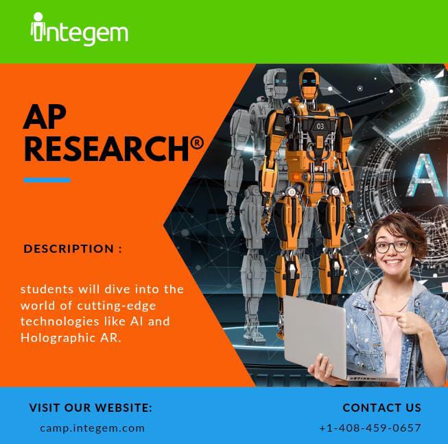 Integem_Inc's tweet image. AP RESEARCH®" students will dive into the world of cutting-edge technologies like AI and Holographic AR.
___
visit our website for more details
camp.integem.com
.
.
.
#ARcoding #STEMeducation #gamedesign #codingforkids #juniorlearners #technologyeducation #STEMlearning