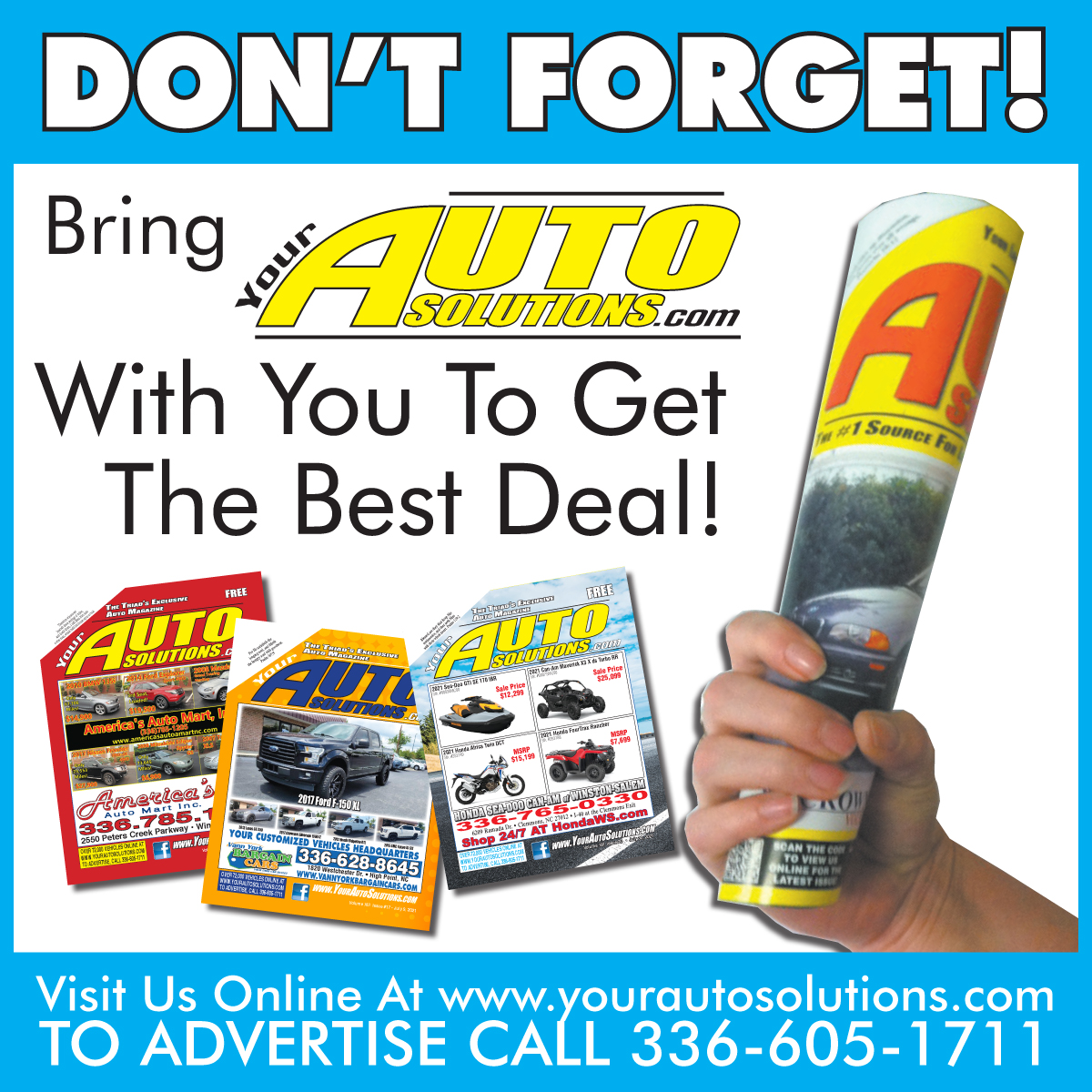 Don't forget to bring Your Auto Solutions Magazine with you to get the best deal as you are out car shopping today! #yourautosolutions #autoshopper #greensboro #winstonsalem #highpoint #thomasville #kernersville #asheboro #carbuyers