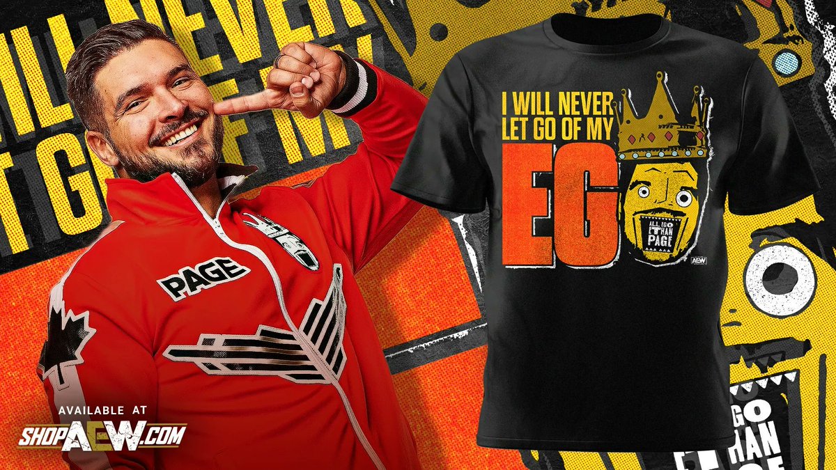 I will never let go of my EGO! Check out this @OfficialEGO shirt today at ShopAEW.com!
#shopaew #aew #aewdynamite #aewrampage #aewcollision