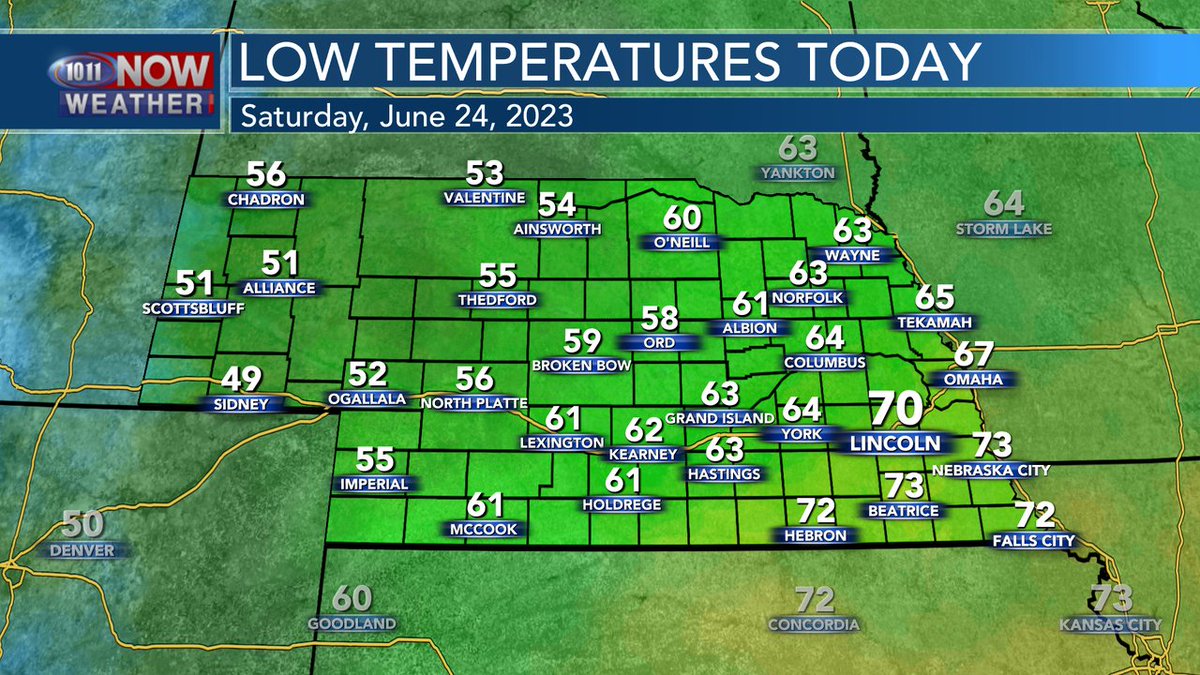 Good morning! Here's a look at your morning lows today! #NEwx