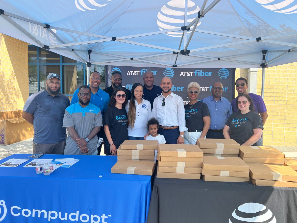 ericjones1816's tweet photo. Availability, Affordability &amp; Adoptability. AT&amp;T announced expanded access to fiber in Jefferson Parish, contributed $50k to the UL System Foundation for Digital Skills Training and distributed 200 free laptops to families with k-12 students. Bridging the digital divide! https://t.co/1E8fAQ6Pbd