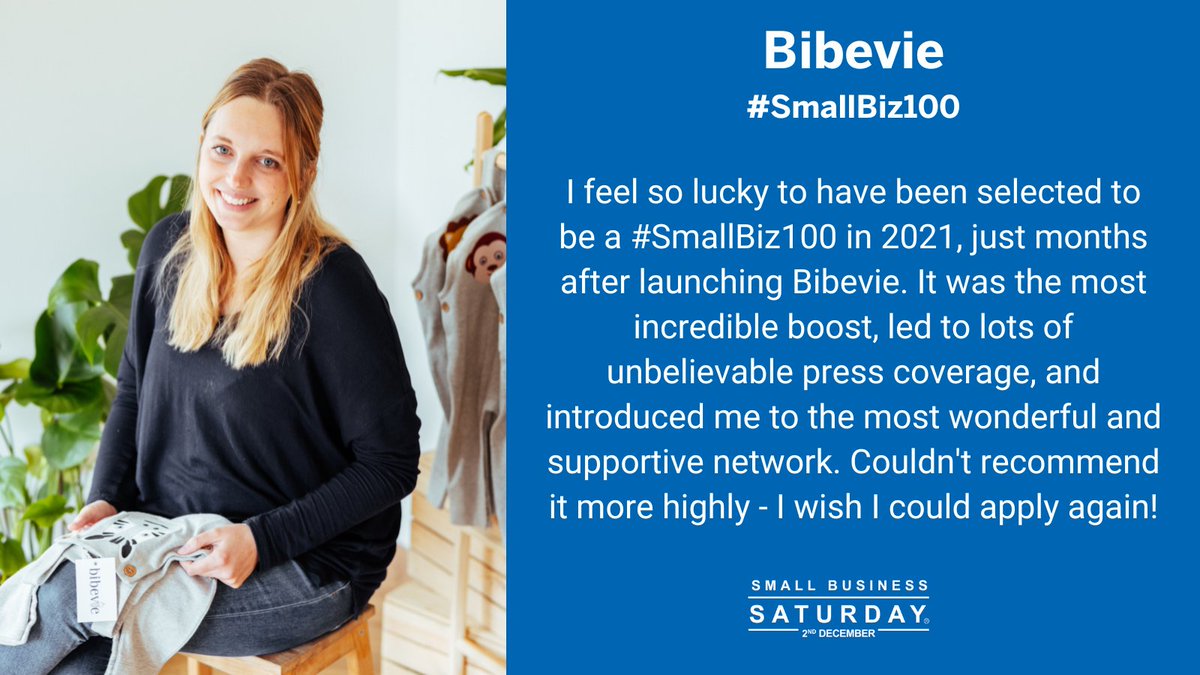 Small Business Saturday's #SmallBiz100 campaign highlights one incredible business a day in the lead up to #SmallBizSatUK on 2nd December. Do you want to join this supportive community?

☑️ Applications close at midnight on 30th June, more info & apply: smallbusinesssaturdayuk.com/small-biz-100