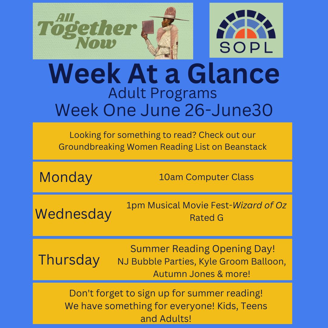 so_library's tweet photo. Check out what is happening this week at the South Orange Public Library. https://t.co/VosPDWZqPj