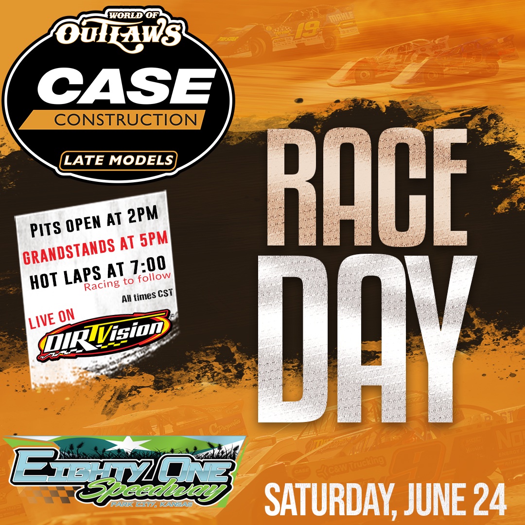WoOLateModels's tweet image. 𝚁𝙰𝙲𝙴 𝙳𝙰𝚈!

The World of Outlaws @CaseCE Late Models return to @81_speedway for Night 2️⃣ of the Wichita Late Model Showdown with $30,000 on the line! #DirtWork

📍: Wichita, KS
🎟: Sold at the Gate
📺: @dirtvision 
⏰: @MyRacePass