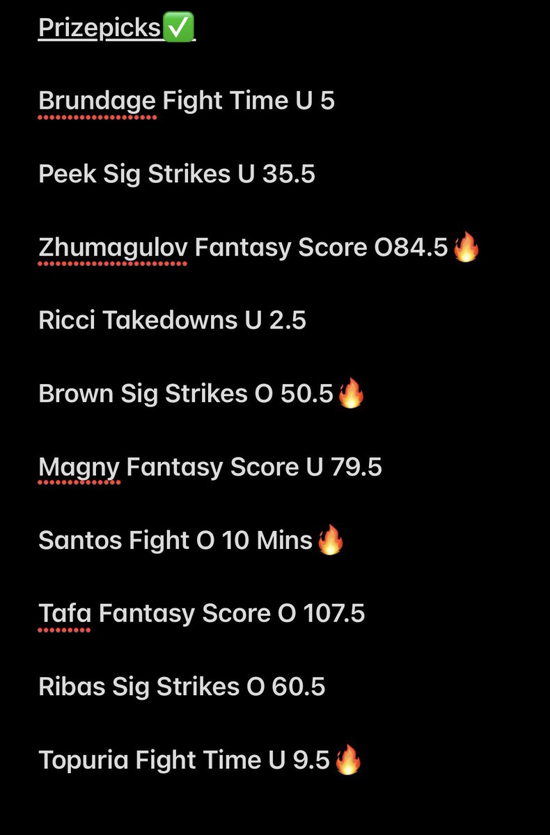 We are READY!! 🤑🙌🏼

Here are the Parlays & Prizepicks for UFC JACKSONVILLE 👊🏻💥

ML Parlay: +286 odds💰

Fight Rds Parlay: +577 odds💰💰

Hail Mary Parlay: +6328 odds 🙏🏼💰

#UFConABC5 #UFCJacksonville #GamblingTwitter