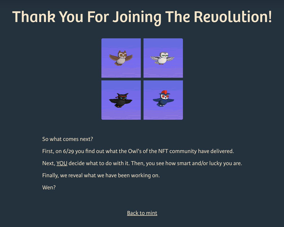 Successful and smooth mint <a href="/Utility_Wen/">Utility Wen NFT</a>  

✅ Clean Website
✅ Low Gas
✅ Clean Art
✅ Excitement in the air

Great job as always <a href="/Pons_ETH/">Pons Asinorum</a> and team!!