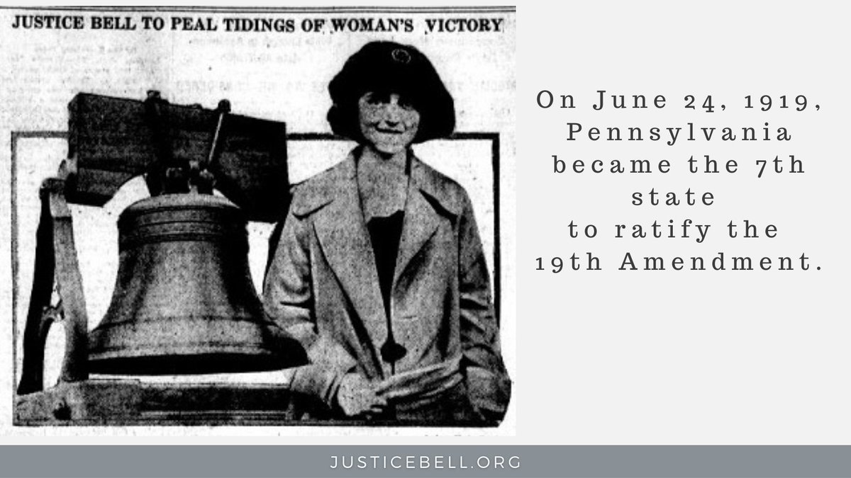 Although PA men denied the state’s women the vote in 1915, the suffragists educated and convinced enough men to ratify the federal amendment 4 years later when PA became the 7th state to ratify the 19th Amendment on June 24, 1919. #19thAmendment #votingrights #womenssuffrage