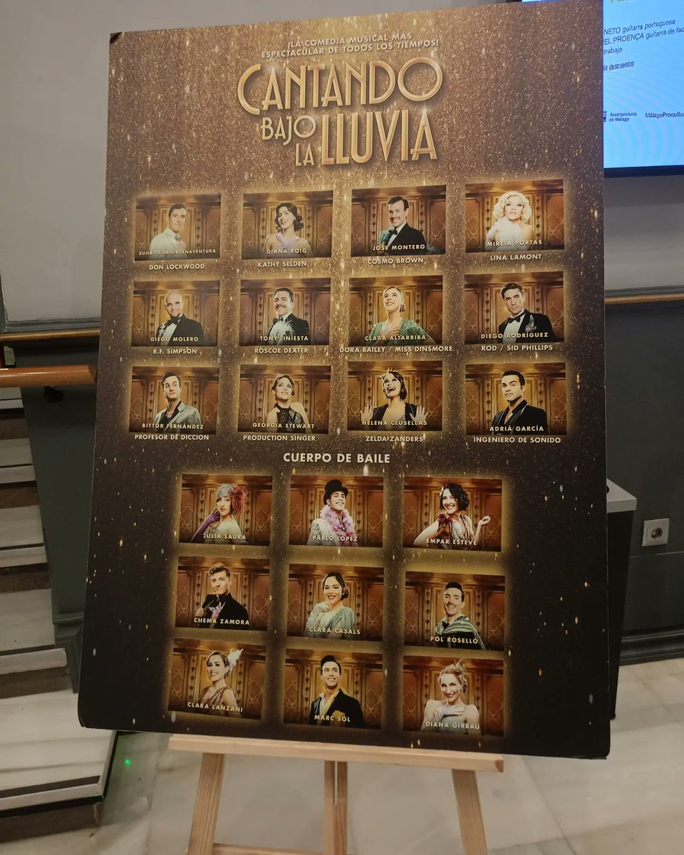 JaimeTF's tweet photo. Anoche viendo #cantandobajolalluvia el musical en Málaga. Una obra llena de recuerdos y nostalgia muy divertida con unos espectaculares Lina y Cosmo. Disfrutable de principio a fin. #teatromusical ##teatrocervantes #cantandobajolalluvia https://t.co/fm4m0S67Nn