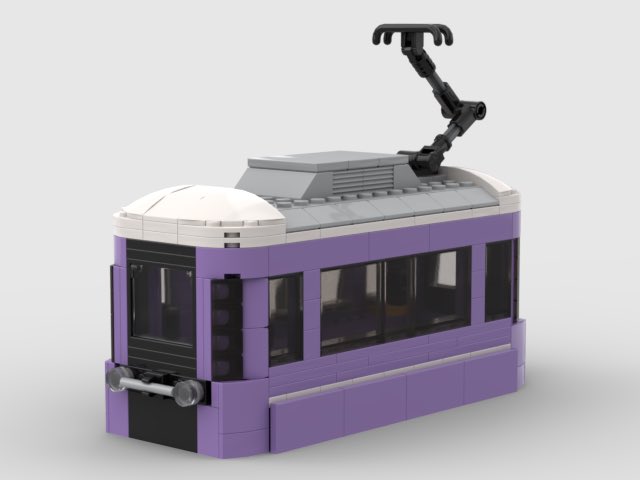 yakushiyama's tweet image. 嵐電KYOTRAM、LDDとstudioで試作です。なんとかそれっぽくなったので、少し寝かせてもっとよくなるのを期待して熟成させます🎵
#レゴトレ
#duplo