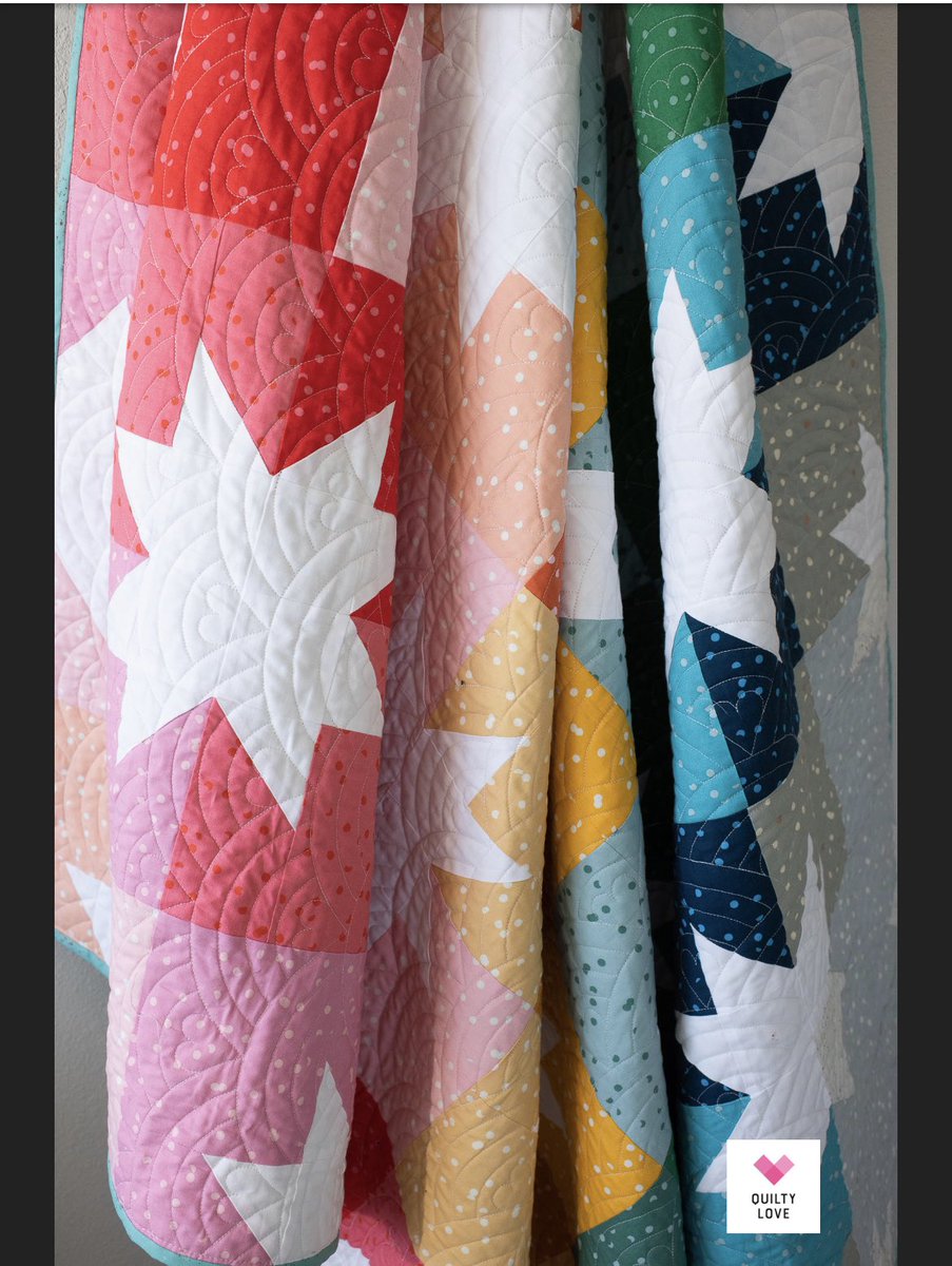 Ahmelie's tweet photo. Star Pop II by @quiltylove is one of our most popular quilt patterns right now. Have you tried it?  This is an awesome scrap buster! 🧵🪡

#scrapbuster #scraphappy #quiltingpatterns #star #quiltylove #emilydennis #mnlove #sewingpattern #sewallnight #sewingismysuperpower https://t.co/suV1ZS3Ytz