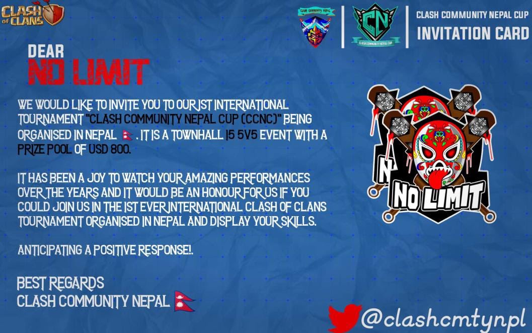 Thanks to @clashcmtynpl for inviting us to this great event. we look forward to give our best 🫶🏽