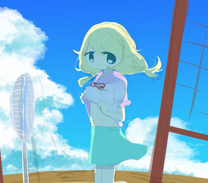 夏こずえラフ
会場限定でうちわを出す予定です🍧 