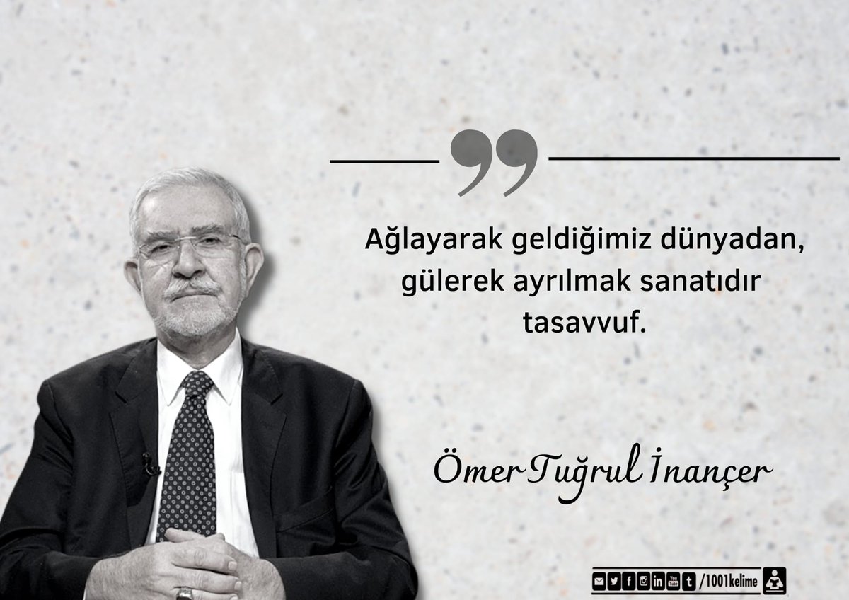 1001kelime's tweet photo. Ağlayarak geldiğimiz dünyadan, gülerek ayrılmak sanatıdır tasavvuf.

| Ömer Tuğrul İnançer https://t.co/EJfsWNUAOA