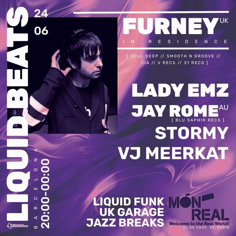 MonRealClub's tweet photo. LIQUID BEATS/// a new party experience for Barcelona
▼ LINE UP 
FURNEY
LADY EMZ 
JAY ROME
STORMY
VJ MEERKAT
Món Real Cultural Association [Bar, lounge, outdoor terrace, art gallery, wellness spaces] 
#jazz #dnb #liquid #dj #mcvocals #garage #funk #bass #furney @monrealclub https://t.co/eWYV9botuY