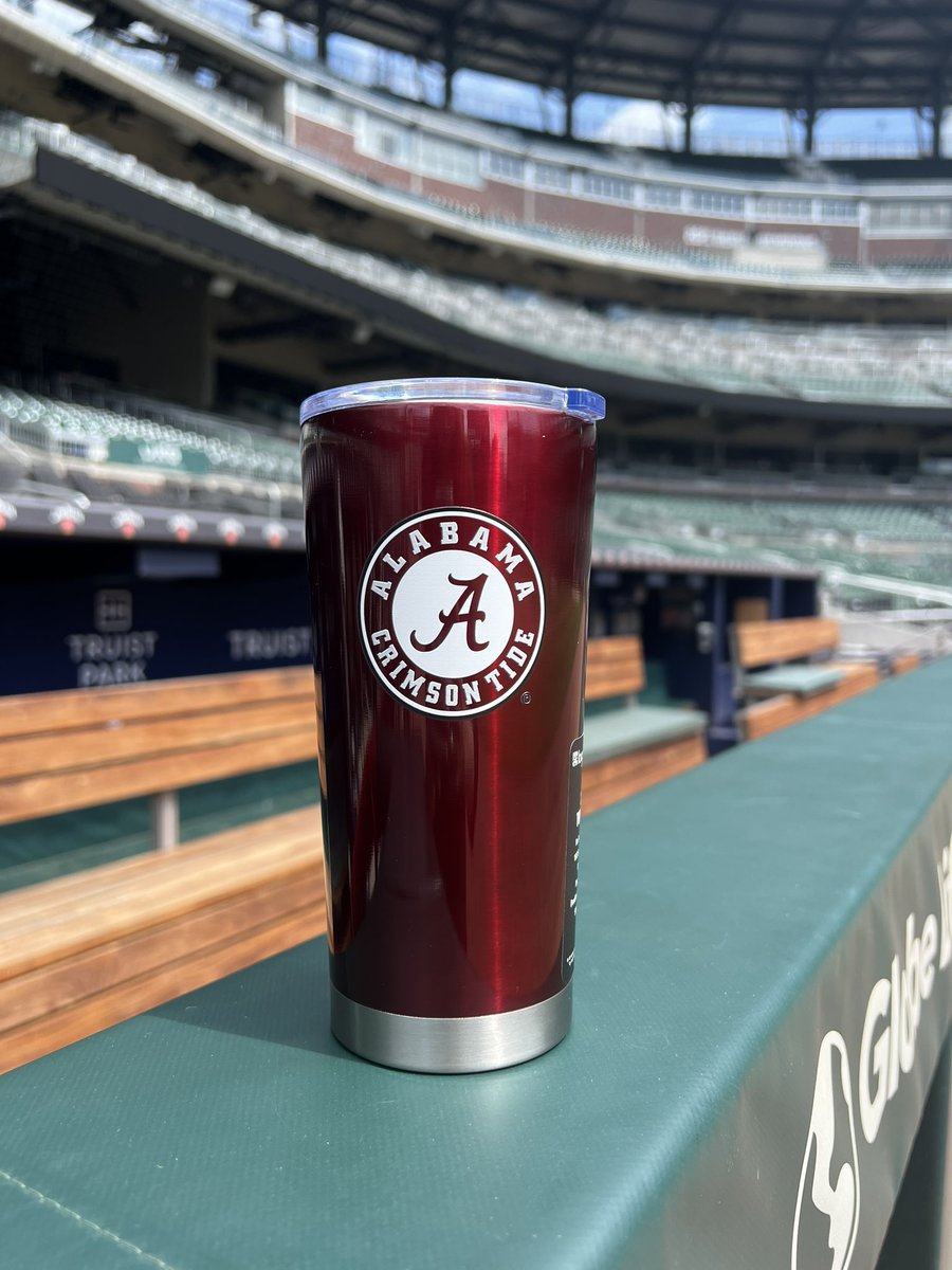 TruistPark's tweet photo. Rep the Braves and Bama all summer with this co-branded tumbler! 

Available Monday exclusively with a specialty ticket pack: https://t.co/mDVFtEI3LC https://t.co/CMqOAz7W5K