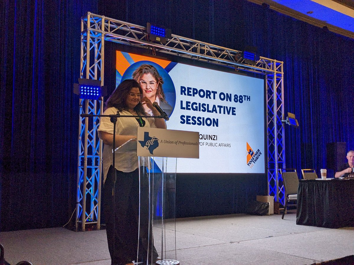 TexasAFT's tweet photo. Starting this morning of #TXAFTConvention with a #TxLege update from @TenaciousPinTX!
#TogetherWeThrive #RespectUsExpectUs https://t.co/eUvUQM89B6