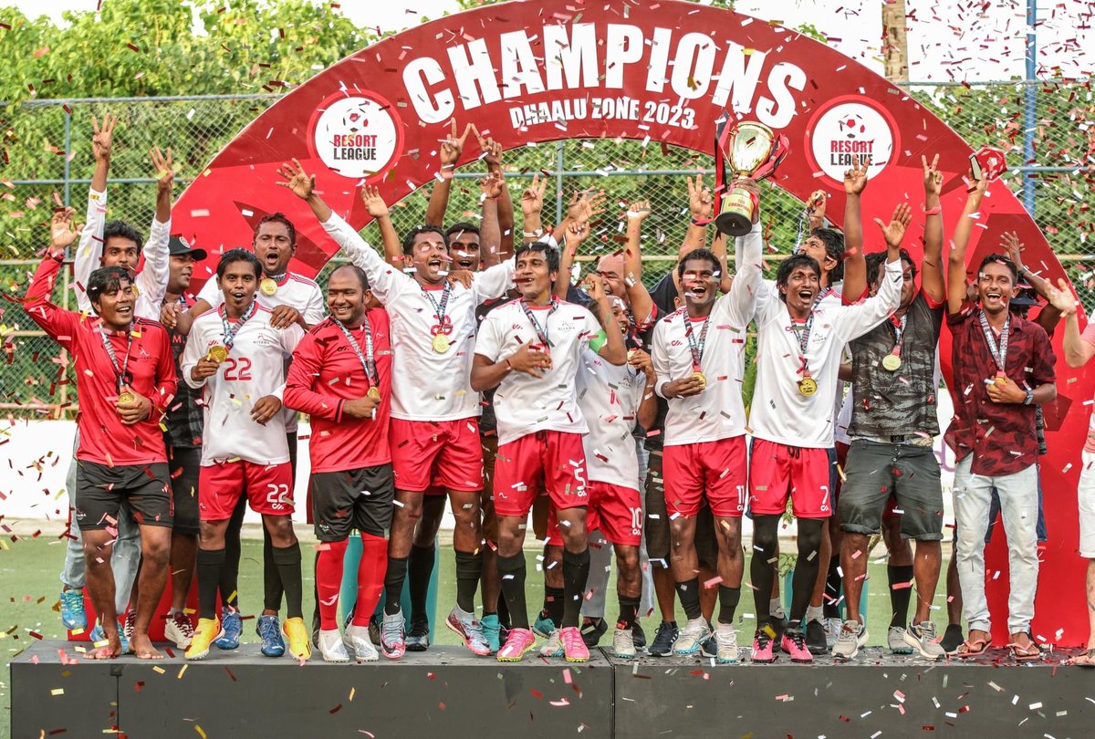 ZuvanDhaduveria's tweet photo. Resort League 2023 Dhaalu Zone
Champions: Niyama Private Islands Maldives 🏆🏆🏆 Congratulations
#RL23 #resortleague #resortleague2023 #IAC #CharityPartner #BMLislamic #EHEE #tripverin #fahipay #matcon #marinemaster #Ooredoo https://t.co/jGQ7IhpZWD