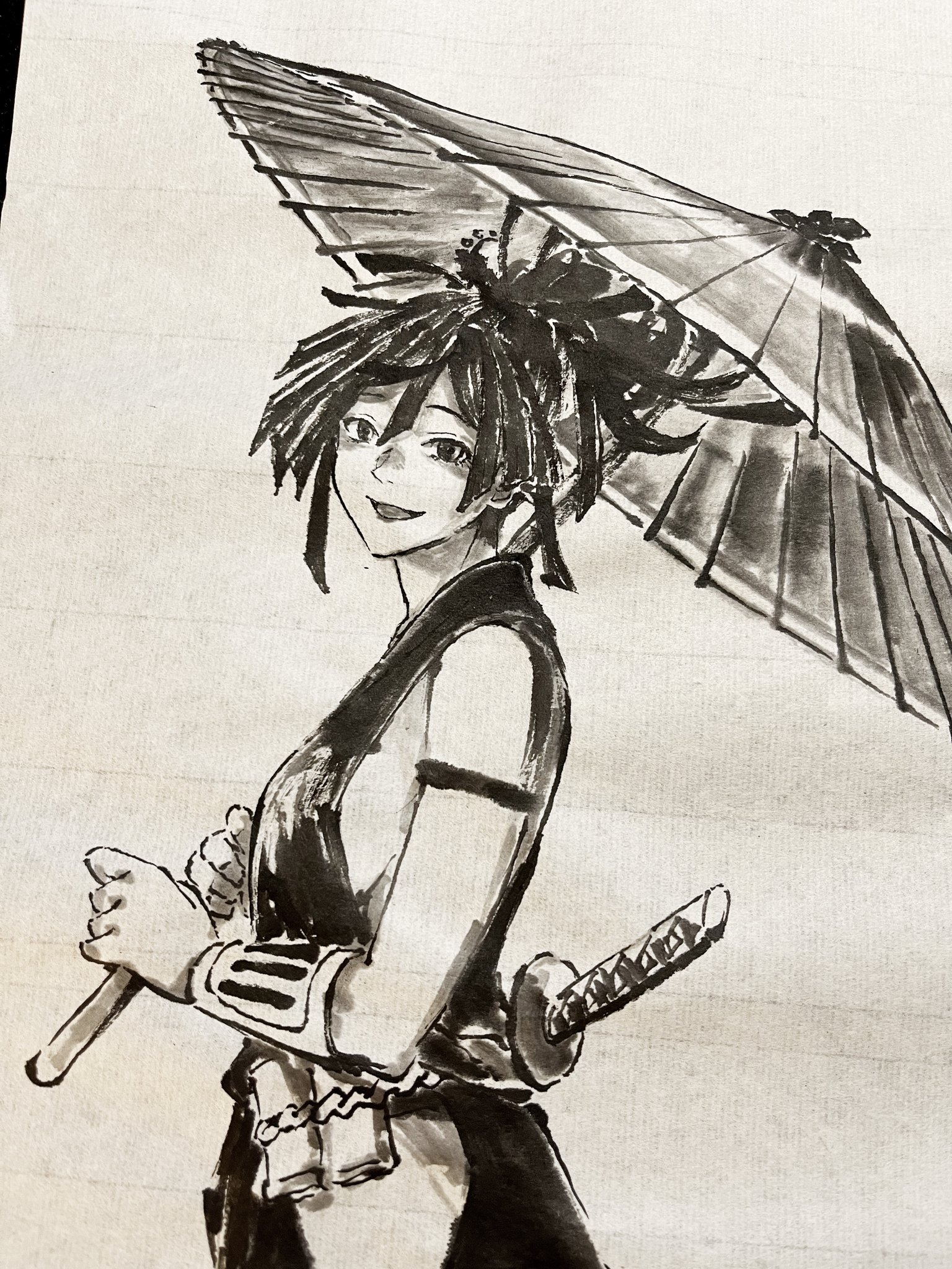 水墨原画 二〇二五の舞い 墨絵師 御歌頭(okazu) | 本日は大阪万博「Japan Expo2025」へ