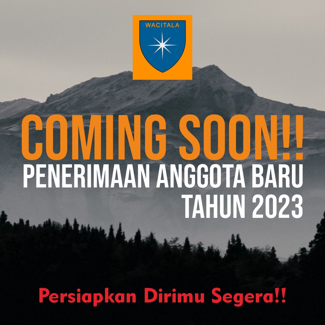 Coming Soon!!
Penerimaan Anggota Baru
KPA Wacitala 2023

Persiapkan Dirimu Segera!!