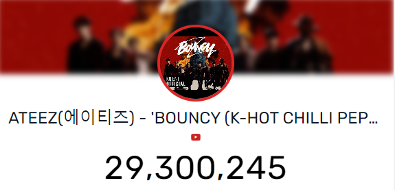 ATYstream's tweet photo. ➺ @ATEEZofficial 'BOUNCY (K-HOT CHILLI PEPPERS)' Official MV has reached 29.300.000 views! 🌶️  

🔗https://t.co/ptlkm0AQau  

—  🌱 —
#OUTLAW #BOUNCY #ATEEZ_BOUNCY #에이티즈 #エイティーズ https://t.co/Cwy0N8atTm