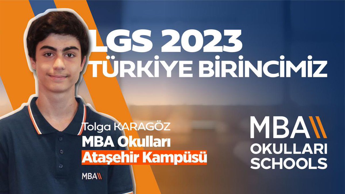 LGS 2023 Merkezi Sınavında Türkiye Birincisi olan MBA Okulları Ataşehir Kampüsü öğrencimiz Tolga Karagöz'ü tebrik ediyoruz.

#MBAOkulları #MedicanaEğitimGrubu #MBAYenilikçiEğitimEkosistemi #BaşarıTasarımı