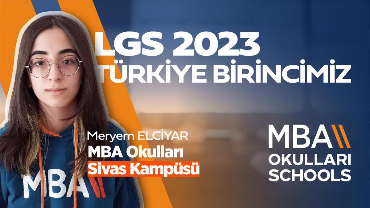 LGS 2023 Merkezi Sınavında Türkiye Birincisi olan MBA Okulları Sivas Kampüsü öğrencimiz Meryem Elciyar'ı tebrik ediyoruz. #MBAOkulları #MedicanaEğitimGrubu #MBAYenilikçiEğitimEkosistemi #BaşarıTasarımı