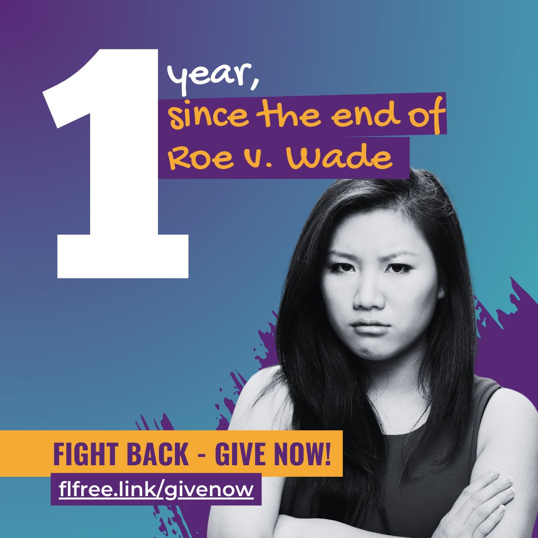 It’s been one year since SCOTUS struck down #RowvWade – a dangerous decision that has seriously jeopardized the health and safety of pregnant people in Florida. But, we have the power to protect our freedoms. 

Give now to help us put #AbortionOnTheBallot: flfree.link/givenow