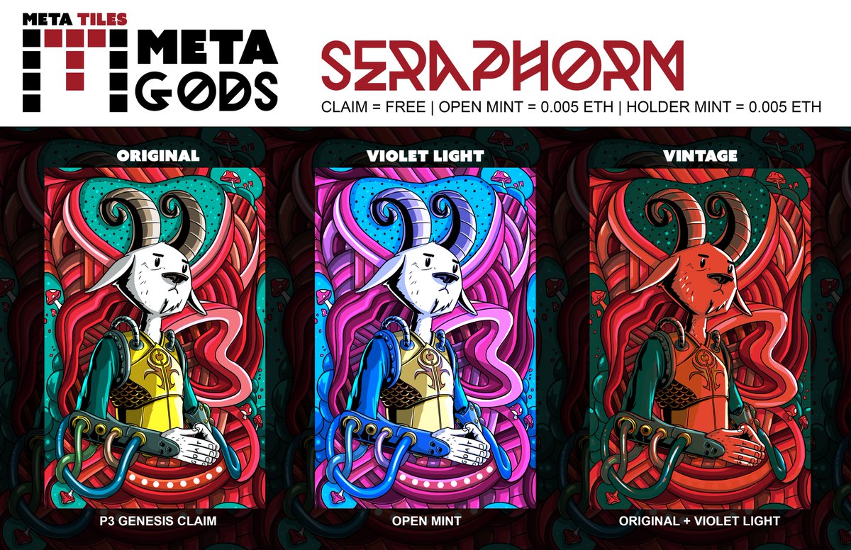 Seraphorn Vintage is now live. IF you claimed an Original AND picked up a Violet Light, you can now complete your set!

app.manifold.xyz/c/bgu-metagods…