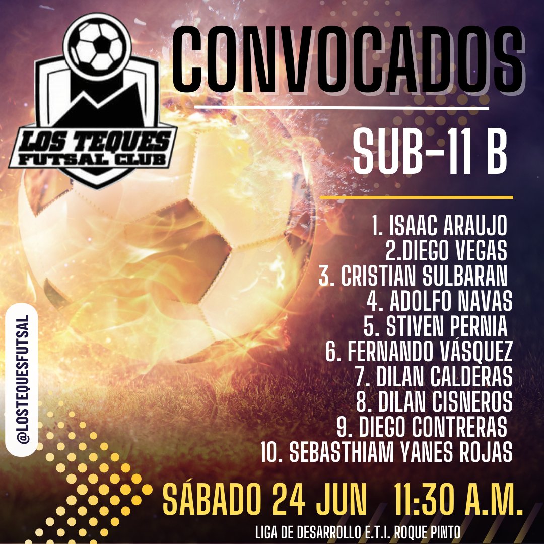 lostequesfutsal's tweet photo. Este sábado continuaremos con la jornada de la Liga de Desarrollo Altos Mirandinos @ligadesarrollo
📍Sede: E.T.I. Roque Pinto
📆Fecha:sábado 24/06/2023
⏰Hora: 11:30 a.m.
🗣️ Convocados https://t.co/4Lwbvd3ZZ6