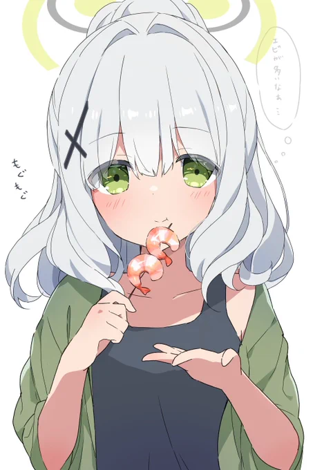 BBQでエビ食べるハレちゃん #ブルアカ