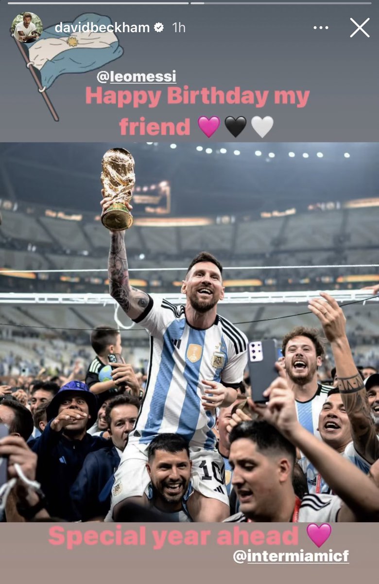 David Beckham on Instagram 🩷🖤🤍