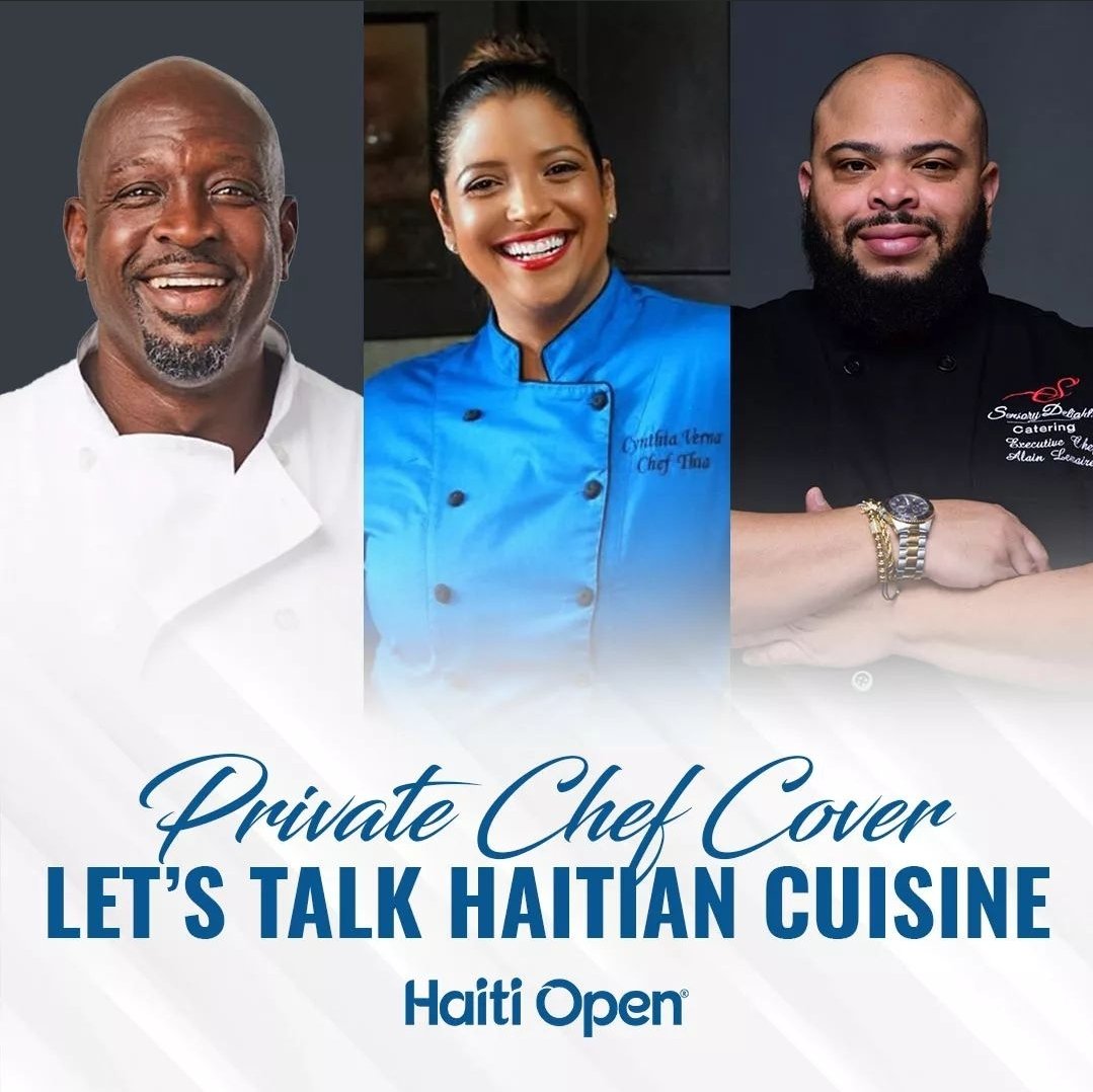 Go tag me. Haiti Open's next magazine cover will be a private chef concept. Please DM us or send an email (hello@haitiopen.com) if you would like to place a full-page Ad or publish an article. instagram.com/p/Ct2VsyZprdw/… Photo from left to right: Chef Ken @chefthia Chef Lemaire