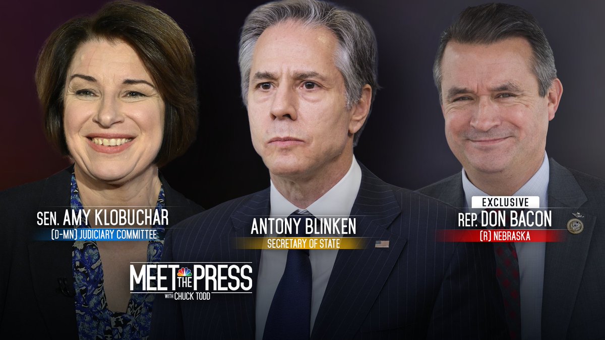 NBCNews: RT @MeetThePress: TOMORROW: @SenAmyKlobuchar (D-Minn.) and @SecBlinken join #MTP.

Plus, an exclusive interview with @RepDonBacon (R-Neb.).

📊 And a new @NBCNews poll. #IfItsSunday