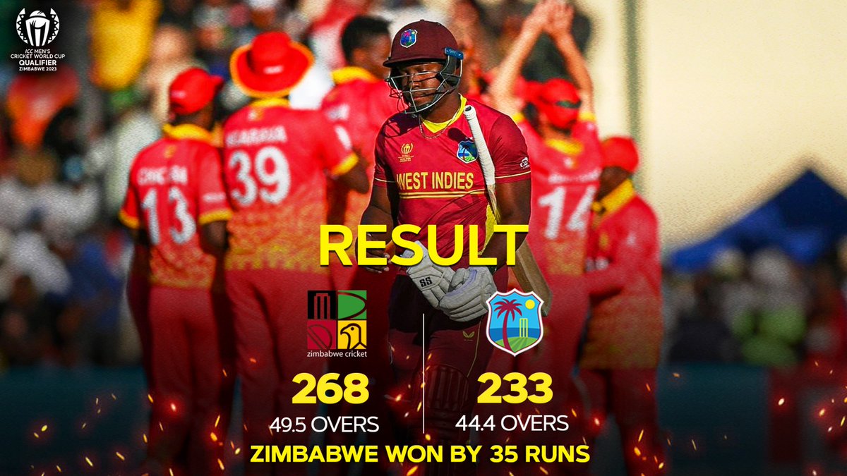 MATCH RESULT 

#MenInMaroon #ZIMvsWI