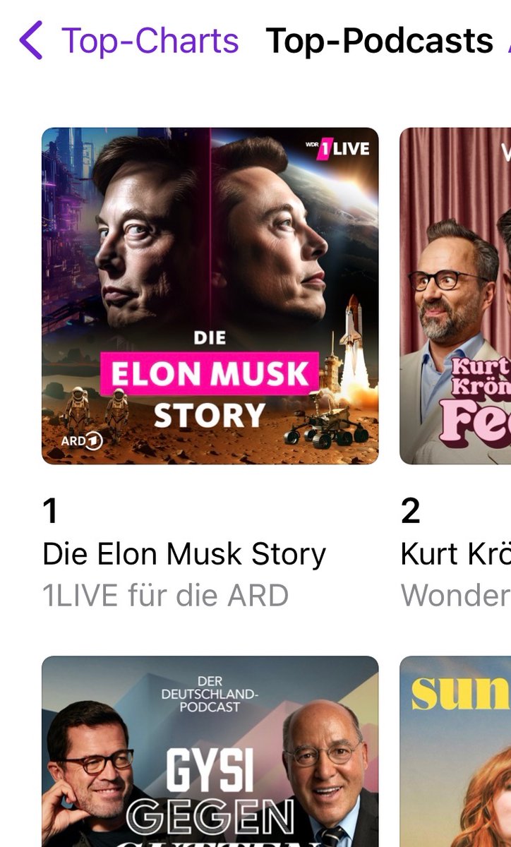 Klaus Uhrig (@klausuhrig) on Twitter photo Yes! Unser Podcast „Die Elon Musk Story“ hat Gysi, Guttenberg und Krömer überholt und ist jetzt #1 bei Apple Podcasts <a href="/1live/">1LIVE</a> <a href="/Wurzelbier/">Christian Schiffer</a> <a href="/SarahKriesche/">sarah kriesche</a> <a href="/micha/">Michael | Förtsch 🛰️</a> <a href="/onlinerin/">Schiwa Schlei</a>. Was für 1 tolles Team. Danke! Yes! Unser Podcast „Die Elon Musk Story“ hat Gysi, Guttenberg und Krömer überholt und ist jetzt #1 bei Apple Podcasts <a href="/1live/">1LIVE</a> <a href="/Wurzelbier/">Christian Schiffer</a> <a href="/SarahKriesche/">sarah kriesche</a> <a href="/micha/">Michael | Förtsch 🛰️</a> <a href="/onlinerin/">Schiwa Schlei</a>. Was für 1 tolles Team. Danke!