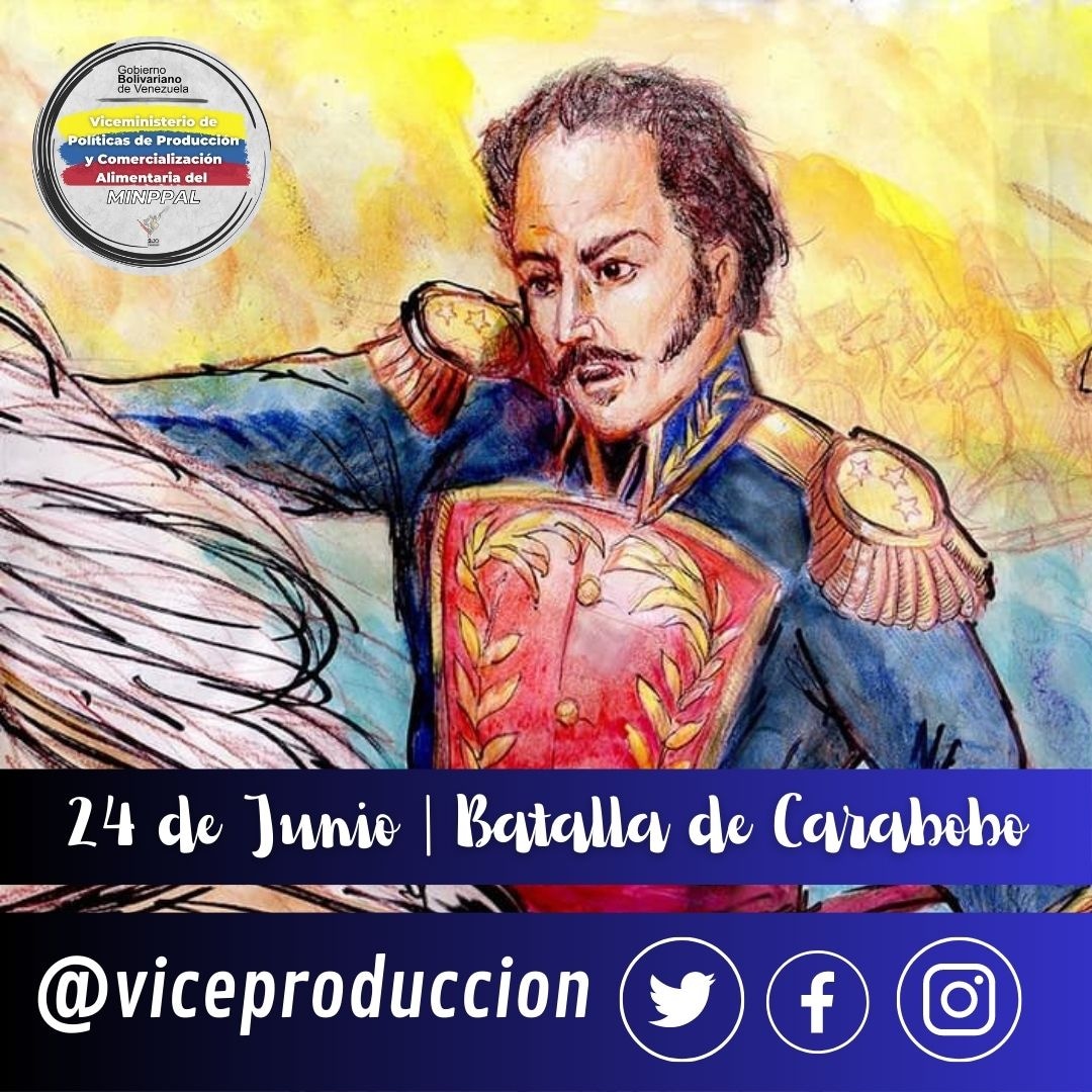 #24Jun | Hoy conmemoramos 202 años de la última Batalla de Carabobo, una lucha que marcó la Independencia de nuestra Patria Venezuela.

La #BatallaDeCarabobo fue la última ofensiva en la que participó el Libertador #SimónBolívar.

#VictoriaAntiimperialista