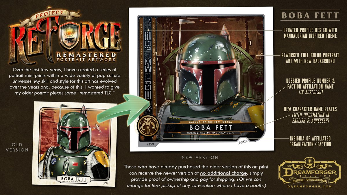 SD_Comic_Con's tweet image. .@NickKremenek has gone under the helmet and created an updated version of his #BobaFett art piece, as part of his #ProjectReforge. More info: sdccblog.com/2023/06/nick-k…