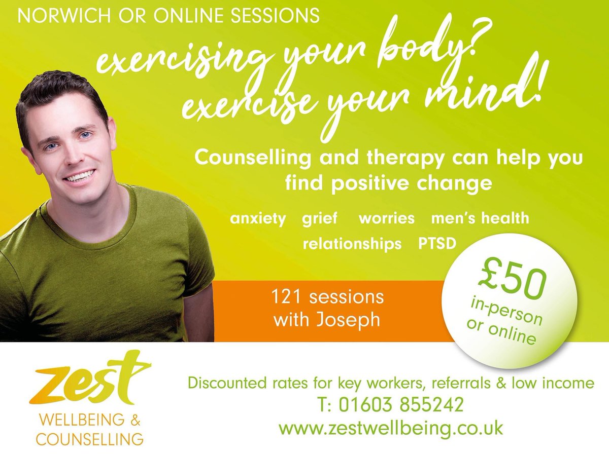 Physical exercise can help us cope and work through tough times. We should also exercise our minds, just like we would our bodies. Counselling & psychotherapy can help you find positive change here in Norwich.
zestwellbeing.co.uk
#counsellor #norwich #therapy #norfolk