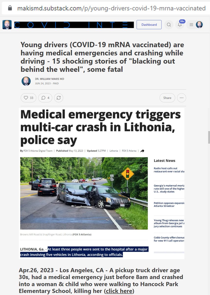 NEW ARTICLE: Young drivers (COVID-19 mRNA vaccinated) are having medical emergencies and crashing while driving

15 shocking stories of 'blacking out behind the wheel', some fatal, with videos and photos!

Article Link in photo to avoid shadowban

#DiedSuddenly #cdnpoli #ableg