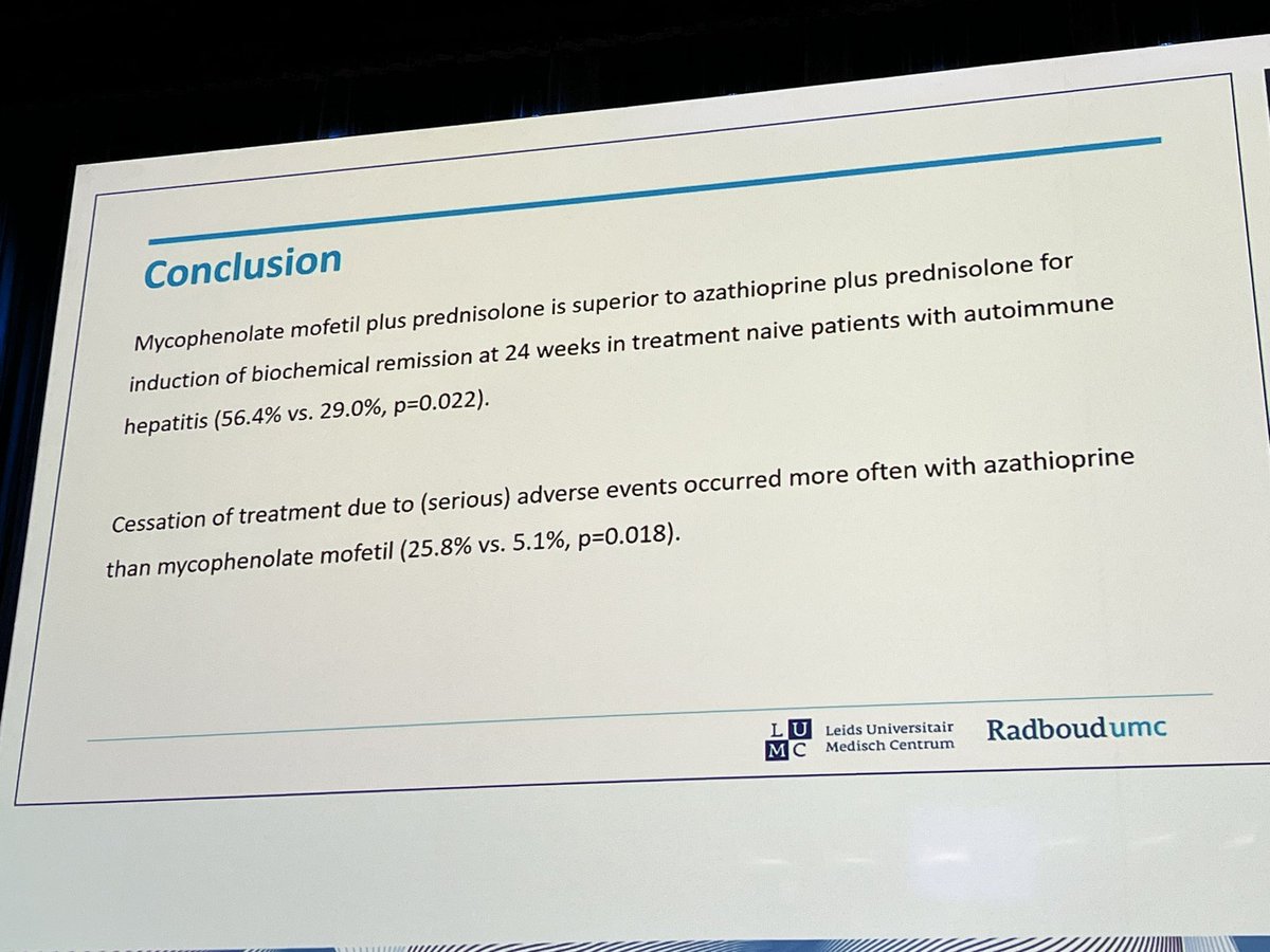 Huge congratulations for the massive effort to lead an investigator-driven RCT in AIH to @romeesnijders @joostphdrenth @Tom__gevers and all other friends and colleagues of the Dutch AIH group! @EASLedu @ERN_RARE_LIVER #ILC2023