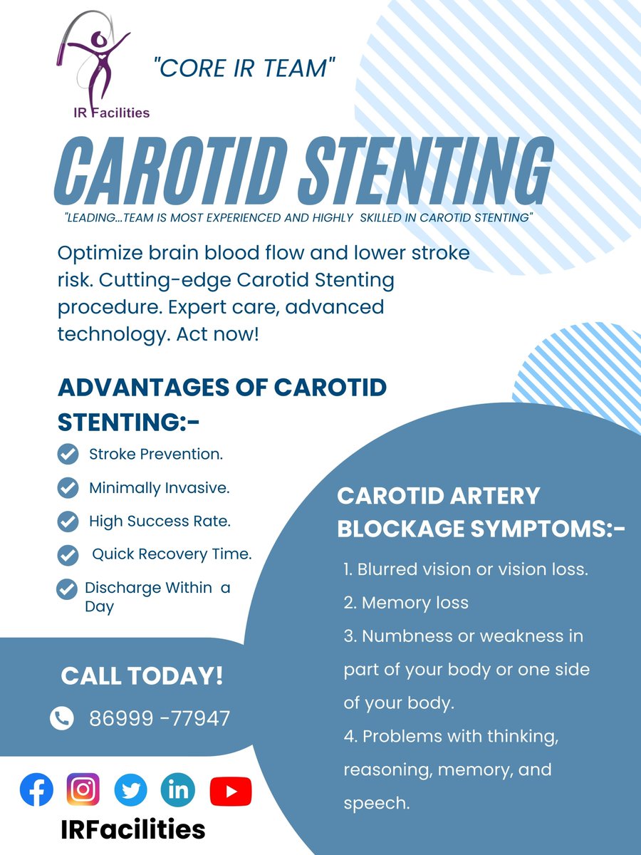 Call Us Now- 86999 -77947

#CarotidStenting #MedicalAdvancements #CardiovascularHealth #PreventStrokes #InnovationInMedicine #VascularHealth #HealthyLiving #MinimallyInvasive #SpreadAwareness