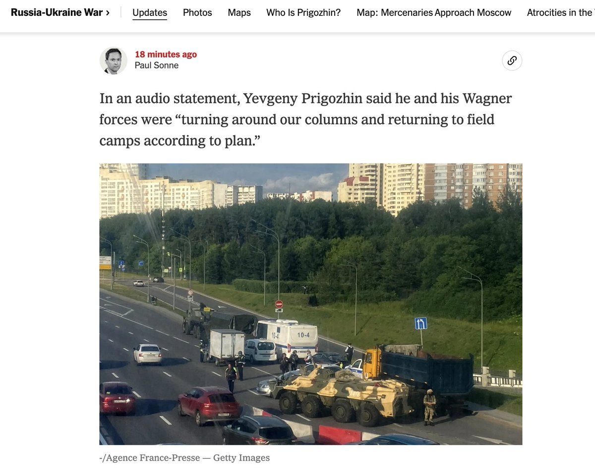 Glenn Greenwald (@ggreenwald) on Twitter photo The NYT on the latest event in Russia.
Yet more proof that instantly issuing definitive pronouncements about a murky situation, and demanding everyone do so, is reckless.
Look at CNN's <a href="/AdamKinzinger/">Adam Kinzinger (Slava Ukraini) 🇺🇸🇺🇦</a>'s feed, as usual spreading every unverified claim from anonymous accounts. The NYT on the latest event in Russia.
Yet more proof that instantly issuing definitive pronouncements about a murky situation, and demanding everyone do so, is reckless.
Look at CNN's <a href="/AdamKinzinger/">Adam Kinzinger (Slava Ukraini) 🇺🇸🇺🇦</a>'s feed, as usual spreading every unverified claim from anonymous accounts.