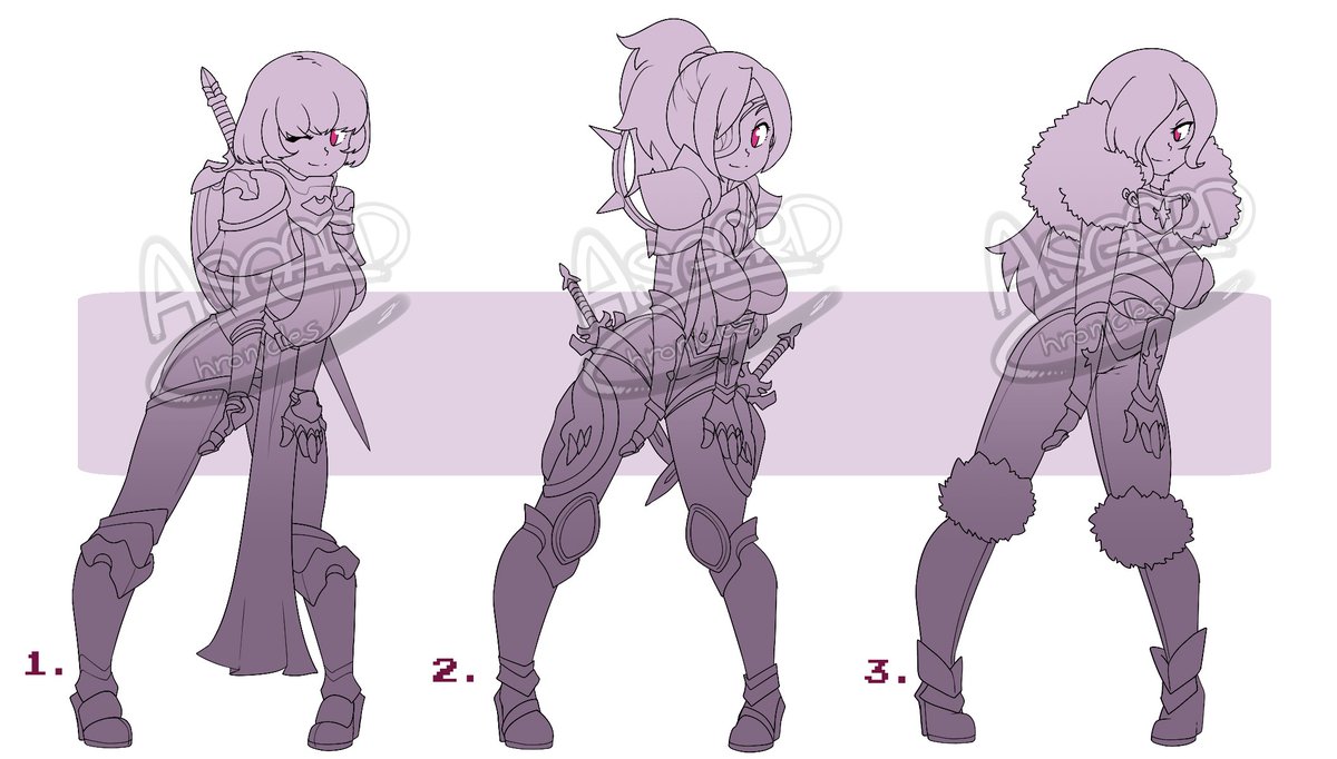 AsyChronicles's tweet photo. New armored girls ready to fight tooth and nail for your heart! 💕😊

Available on DeviantArt and https://t.co/PaSqvnFqON

#asgardchronicles #adopt #adoptable #characterdesign #warrior #knight #armor https://t.co/78o3M5B965