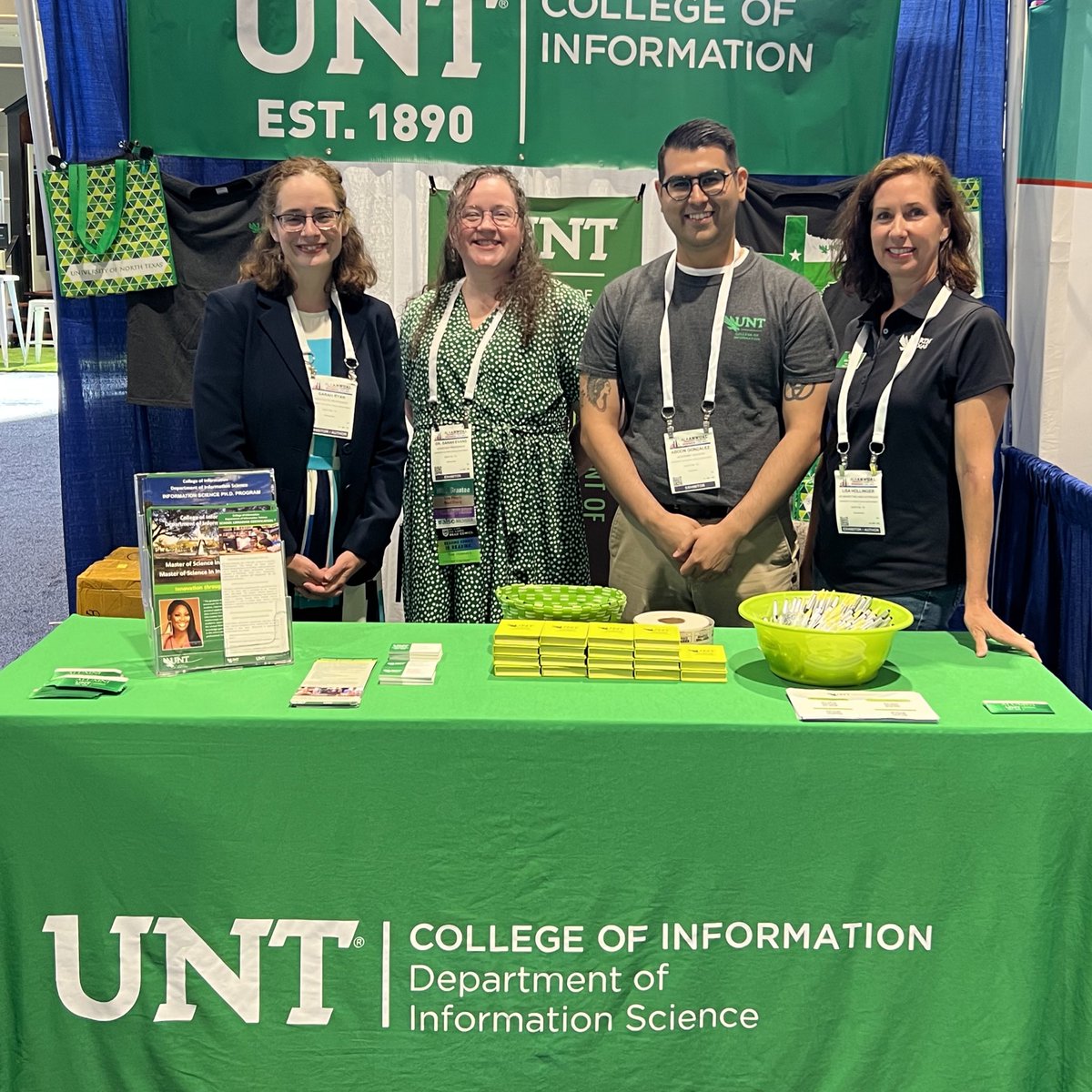 UNTCOI's tweet photo. Stop by our ALA booth this weekend and say hi to #UNTCOI faculty and staff. Enter a T-shirt drawing and win prizes! Find the COI table at the library marketplace, booth 4643.
 
#UNTInfoScience #UNT #UNTFaculty #UNTalumni #iSchool #Libraries #Library #InformationScience #ALAAC23 https://t.co/7d3AoYf4Zk