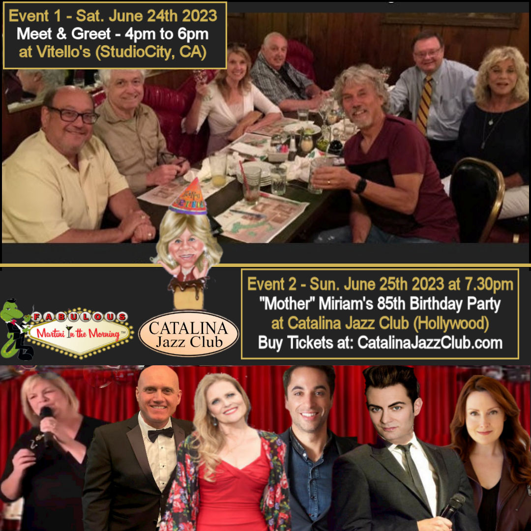 It's officially "Mother" Miriam's 85th birthday 2 event weekend. Today Sat June 24th MITM Meet &amp; Greet <a href="/Vitellos91604/">Vitello's Restaurant</a> in #StudioCity CA (no tkt needed). Tomorrow Sun June 25th show <a href="/CatJazzClub/">Catalina Jazz Club - Hollywood</a> in #Hollywood - to buy tickets &amp; see artists details: ticketweb.com/event/mother-m…

#jazz