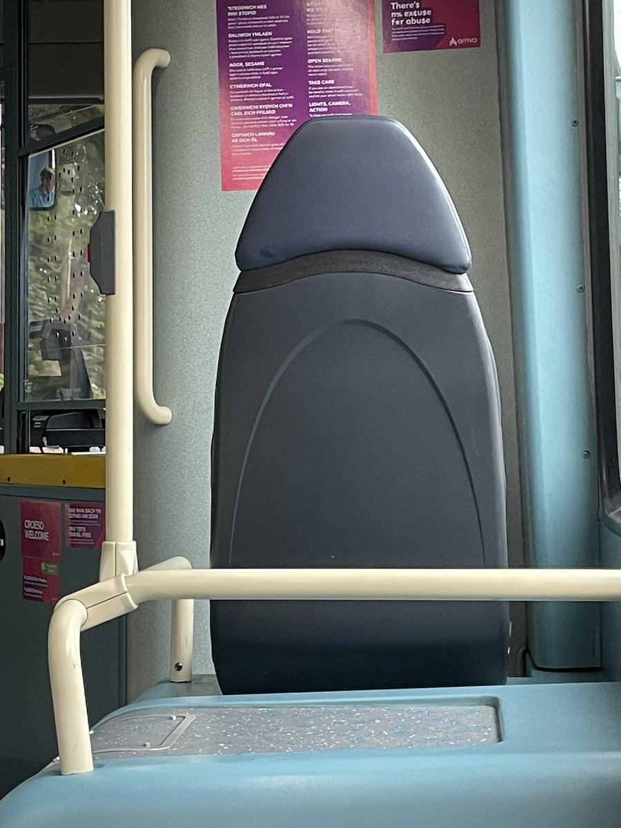 Took the bus to #Porthaethwy / #MenaiBridge on #YnysMon / #Anglesey . Interesting seat design.