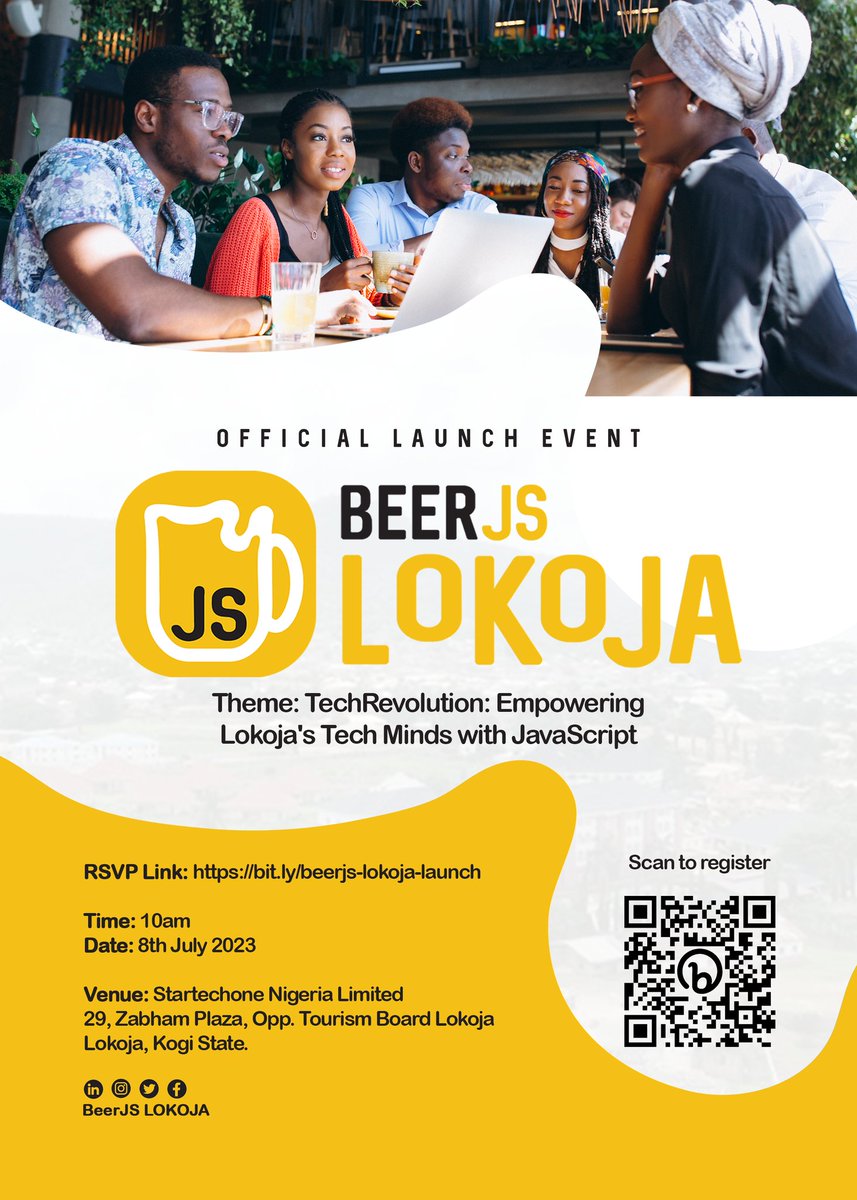 BeerjsLokoja's tweet image. BeerJs comes to Lokoja. If you're an aspiring tech enthusiast or professional and you're looking for resourceful JavaScript community,then BeerJs Lokoja is the place for you.